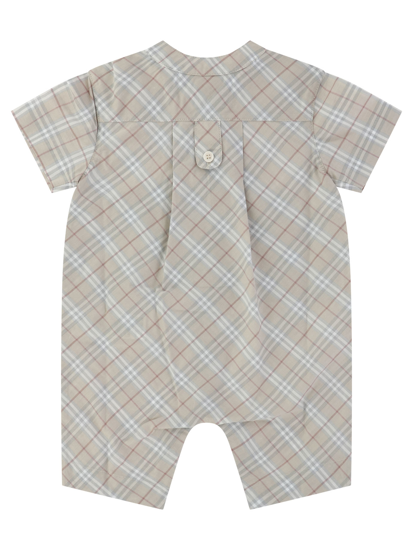 BURBERRY KIDS Beige Check cotton playsuit